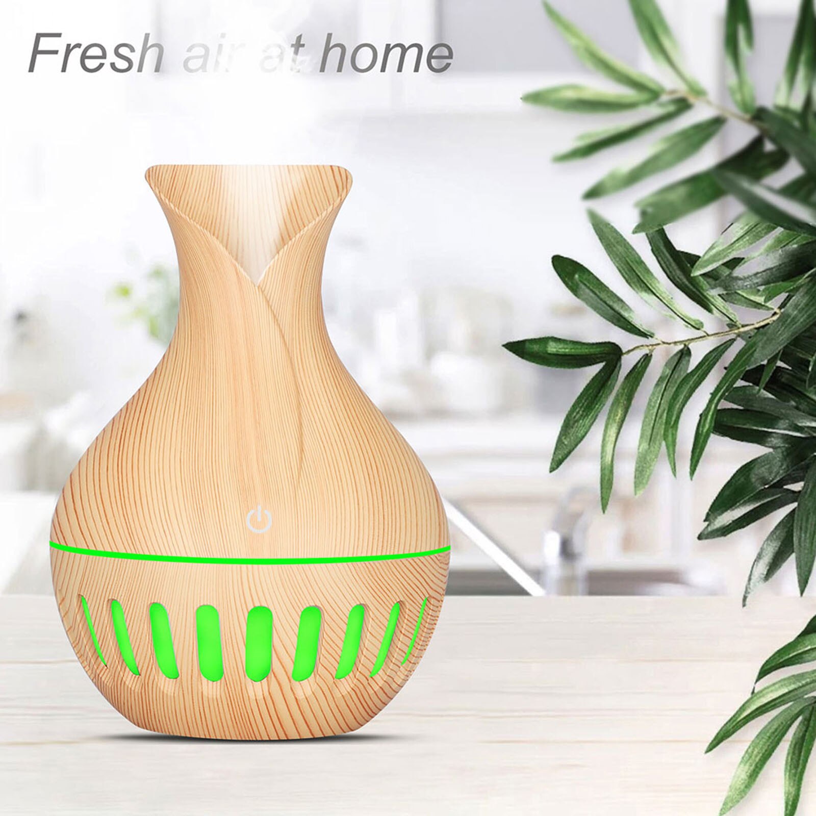 Humidificador difusor de aceites esenciales para aromaterapia, florero de madera, luces de 7 colores, lámpara eléctrica, Led, Usb, 4 #, 130ml