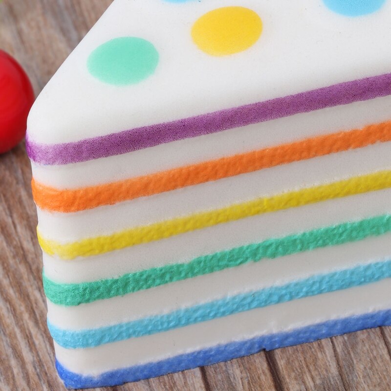 Triangle Rainbow Cake Foam Material Squishy Anti-stress PU Slow Rising Toys For Kids
