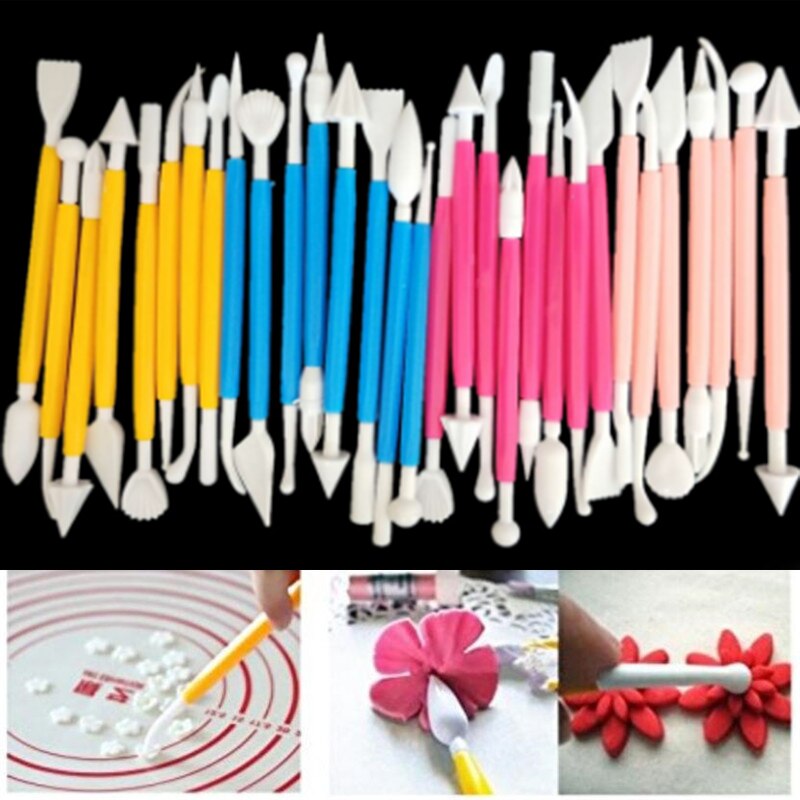 Outil artisanal de cuisson en plastique, bricolage, 8 sucrier artisanat Fondant gâteau sculpture de pâtisserie, coupe chocolat décoration fleur en forme d&#39;argile