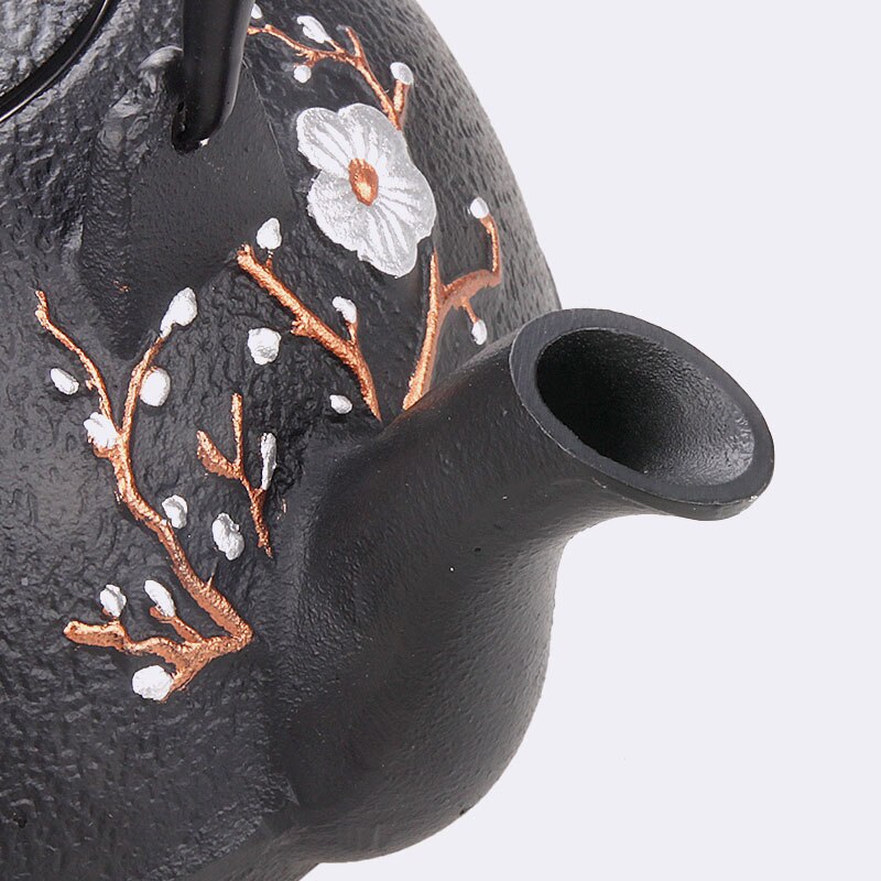 Japansk simpel støbejernskande råjernstekande glad øjenbryn tekande tesæt kedel støbejern blommetekande 1.2l lb61608