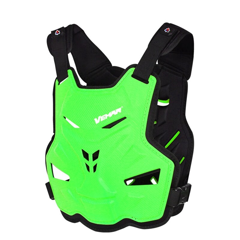 Adult Motorcycle Dirt Bike Body Armor Protective Gear Chest Back Protector Vest for Motocross Skiing Skating Snowboarding: Green