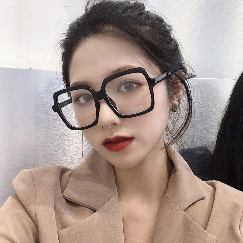 Women Eyeglasses Big Frame Glasses Classic Anti-blue Light Glasses Black Radiation Goggles Spectacles Eyeglasses 1pc