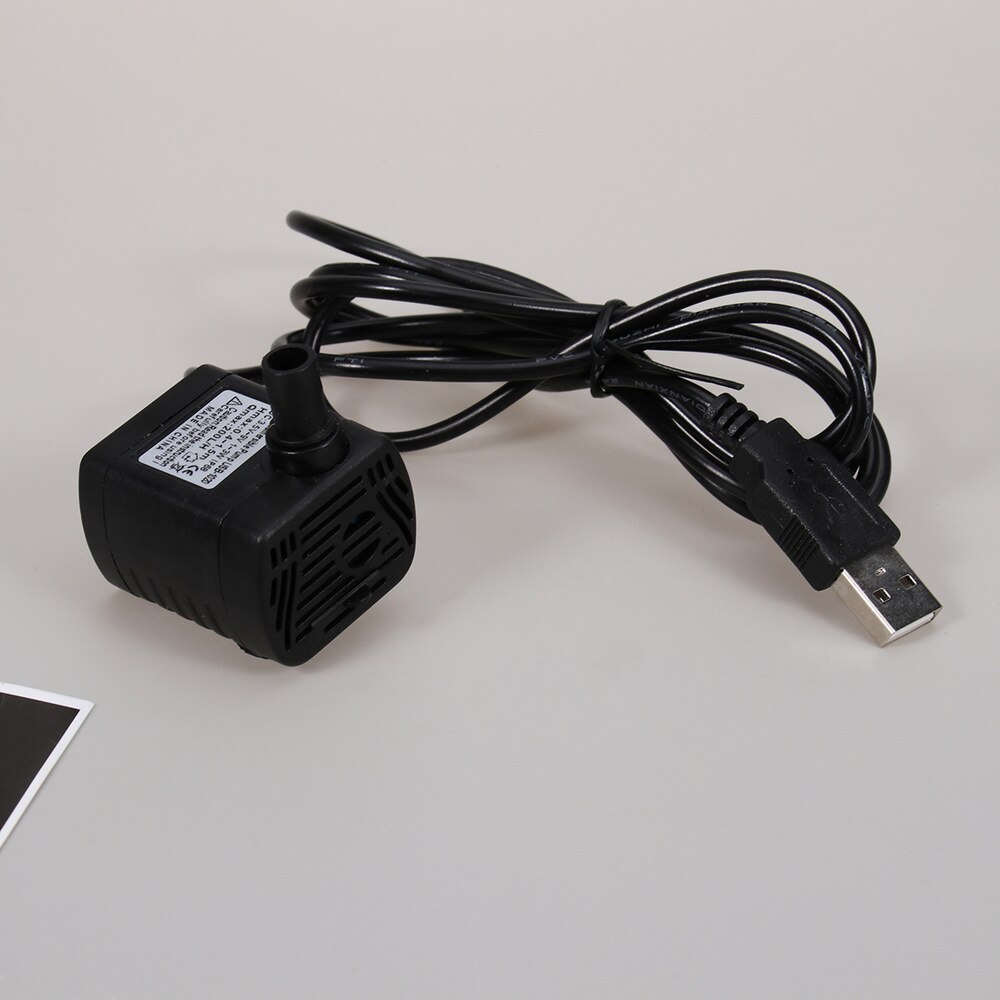 USB-1020 Dc 3.5V -9V 3W Usb Borstelloze Dompelpomp Aquarium Fontein Vijver Pomp (Zwart)