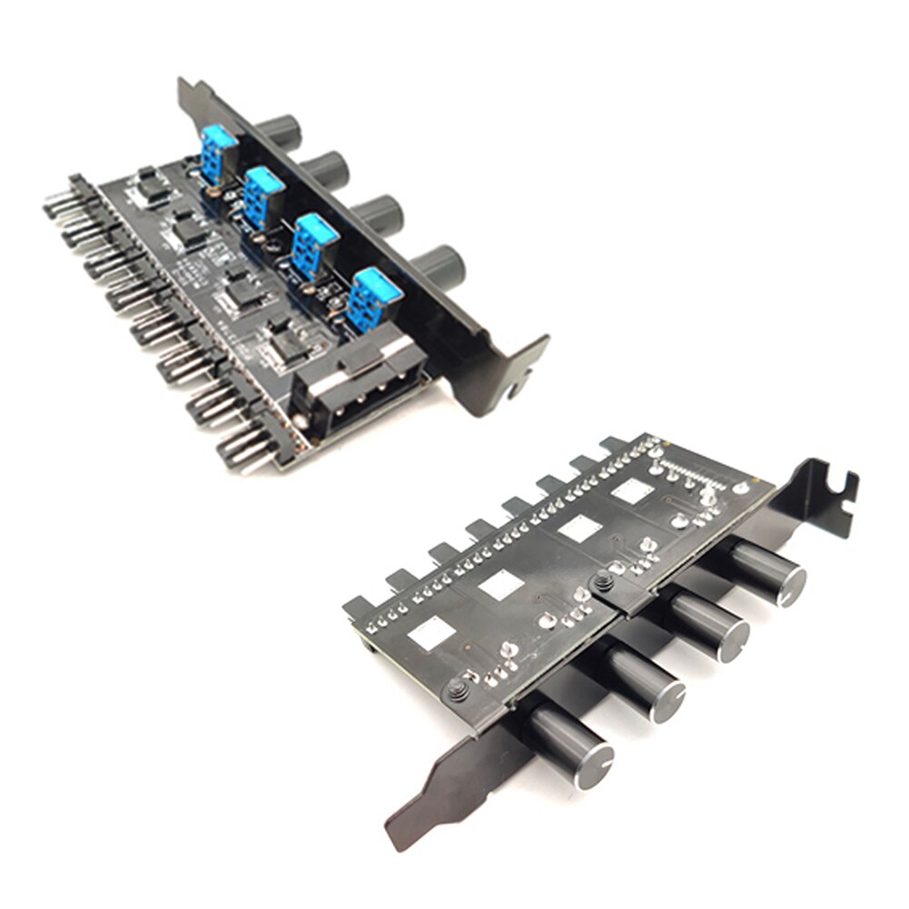 Pc 8 Kanalen Fan Hub 4 Knoppen Pci Bracket Fan Power Door 12V Fan Control Cooling Fan Speed Controller voor Cpu Case Hdd Vga Pwm
