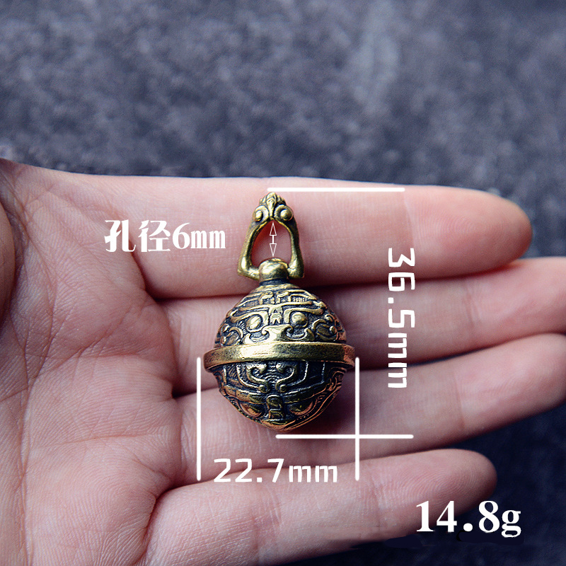 Clochette Vintage en laiton antirouille | Mini porte-clés Portable, porte-bonheur, bonne fortune, décoration de maison et de bureau, pendentif pour Animal de compagnie