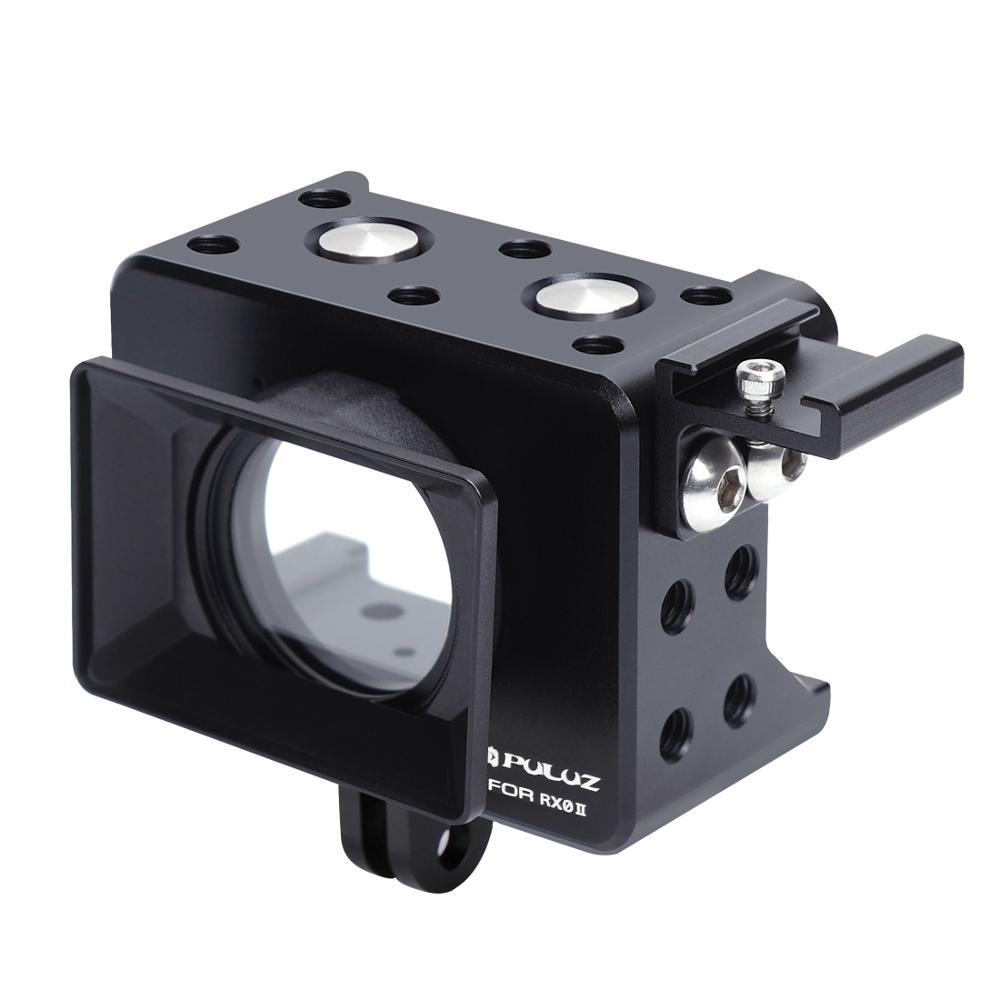 PULUZ Gehäbenutzen Hülse CNC Aluminium Legierung Schutzhülle KäFeige & 37mm UV Objektiv & Kalt-schuh Basis montieren & schraube & Stativ Adapter für Sony RX0 II