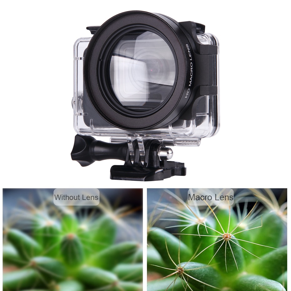 Go Pro 5/6/7 Diving Red Filters With Macro Lens on Waterproof Housing Case For GoPro Hero 5 6 7 Black Sport Camera Accessories