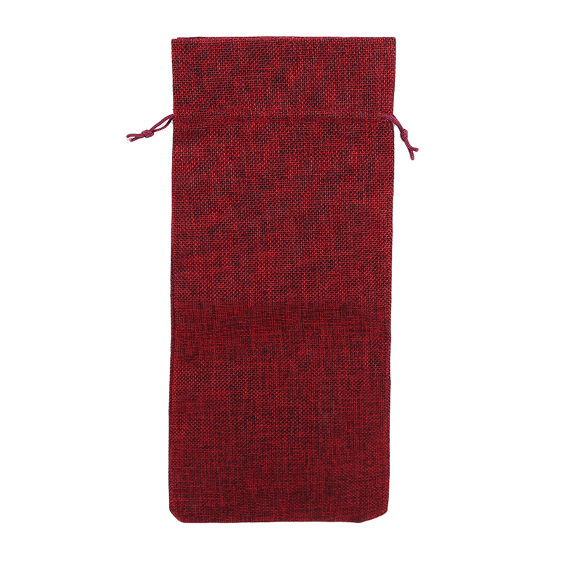 Rustic Linen Drawstring Wine Bottle Cover Wedding Party Decor Set Wine Bag Packaging Bag Carrier For Gifting And Decorating