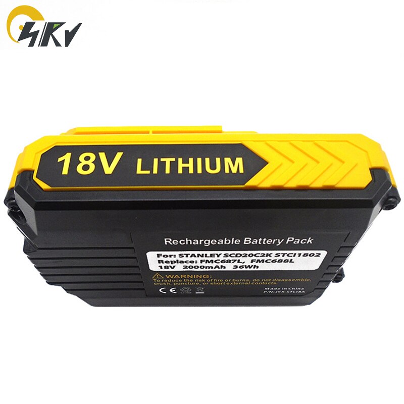 18V Li-ion power tool battery FMC687L PCC680L PCC685L LBX20 LBXR20 for Stanley Fatmax Fmc687l-Xj