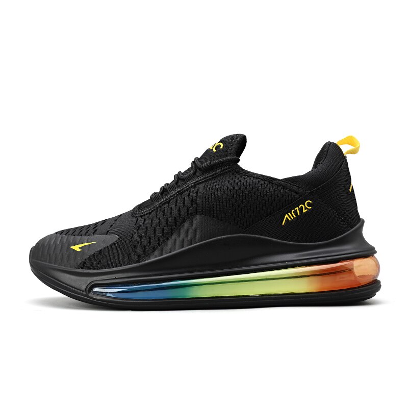 OBLYSTEP-zapatillas de deporte Air Cushion para hombre, Tenis informales de malla transpirable, para caminar, Max 720: Black / 45
