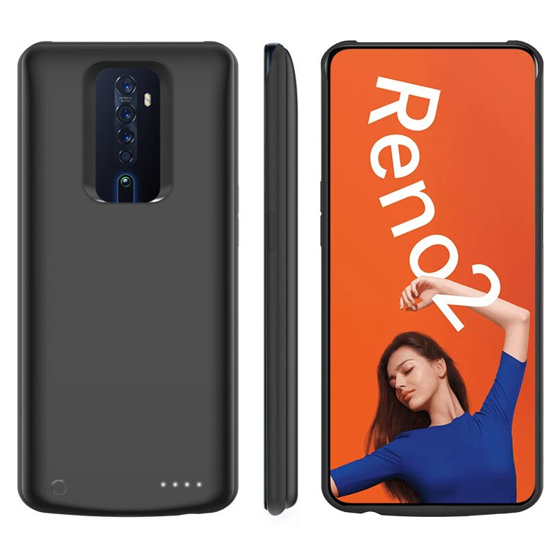 ZKFYS Powerbank Case For OPPO Reno 2 Battery Case 6500mAh Silicone Shockproof Power Bank Cover External Battery Charging Case