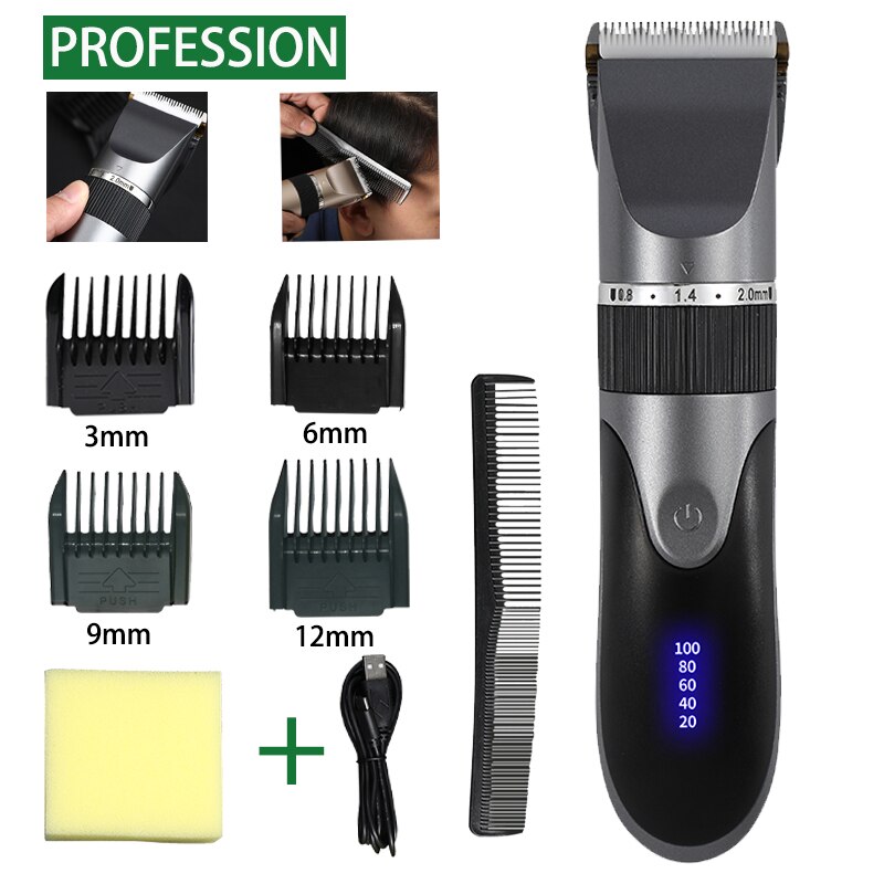 Hair Trimmer Digital Usb Rechargeable Hair Clipper for Men Hair Cutter Barber Machine Haircut Ceramic Blade Razor