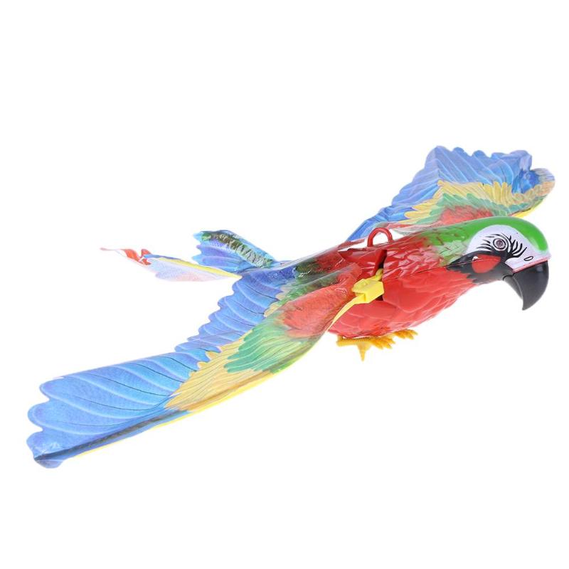 Kleurrijke Huisdier Vogel Papegaai Speelgoed Plastic Elektrische Geluid Fly Wing Talking Lovebird Dieren Batterij Power Speelgoed Voor Kinderen: Default Title