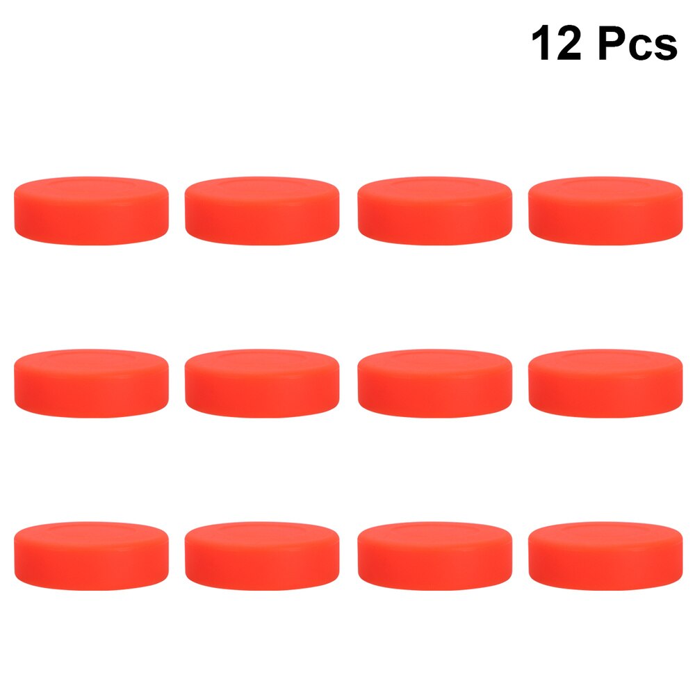 12 stück verstellbare härtegrad-eishockeypucks aus gummi, matte hockeybälle, sportartikel für rollhockey und streethockey (orange)