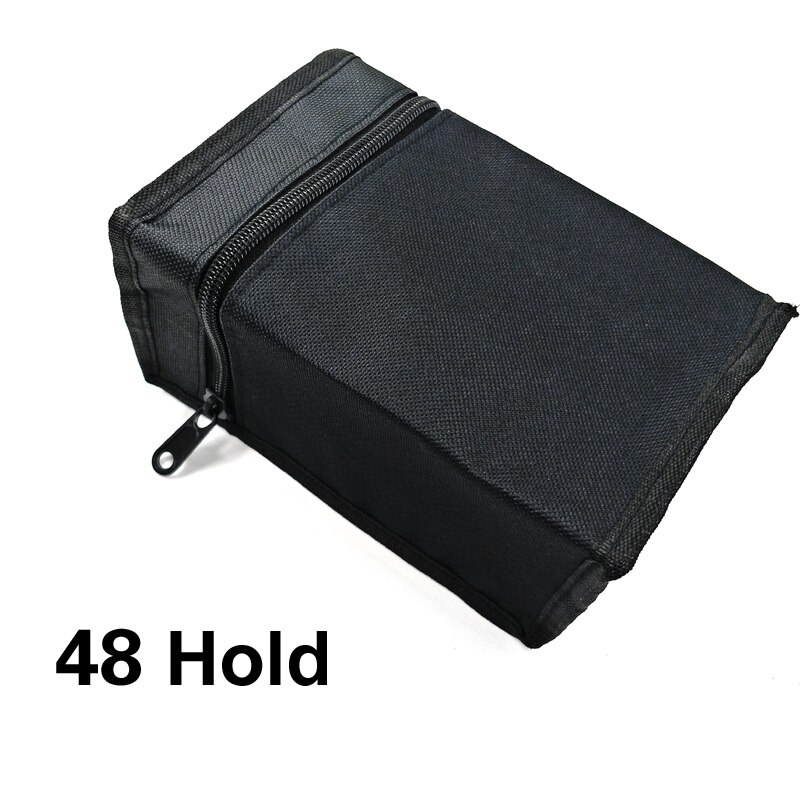 Hålla 36/48/60/80 st markörpennväska stor kapacitet svart vik konst markörer blixtlås canvas förvaring pennfodral pennask: 48 håll