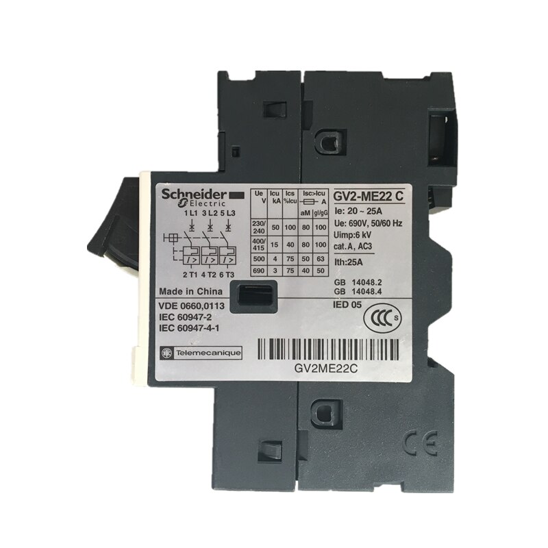 Schneider GV2-ME Motor Stroomonderbreker GV2-ME16C GV2-ME20C GV2-ME21C GV2-ME22C GV2-ME32C