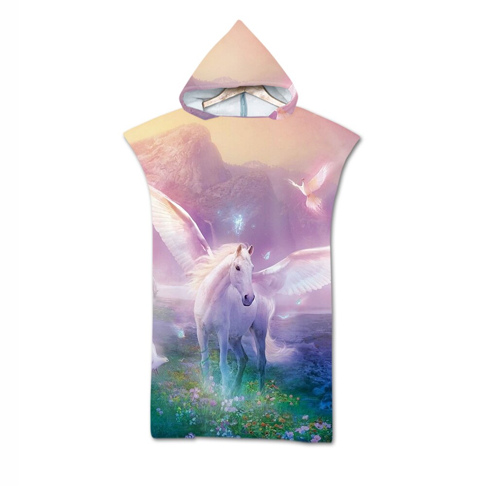 Serviette de bain à capuche pour bébé et adulte, motif animaux, tortue, licorne, douce, cape de bain: 2