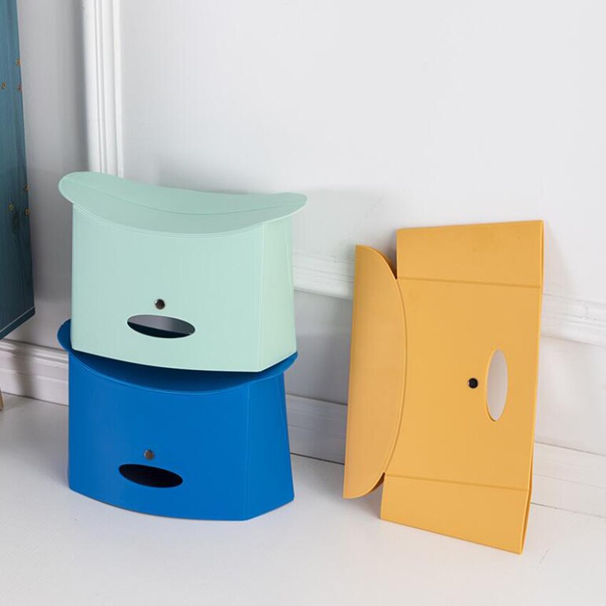 Bærbar sammenleggbar krakk for camping fiske fotturer lette plastfiler oppbevaring avføring lett å bære for innendørs eller utendørs