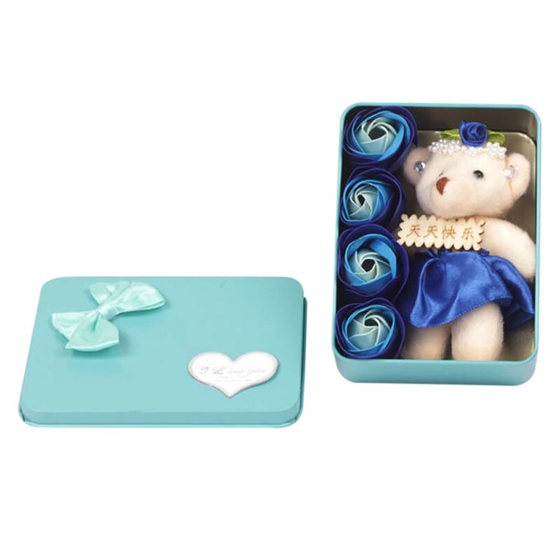 Valentijnsdag rode roos teddybeer roos kunstmatige decoratie kerst voor meisjes vrouwen valentijnsdag zeep