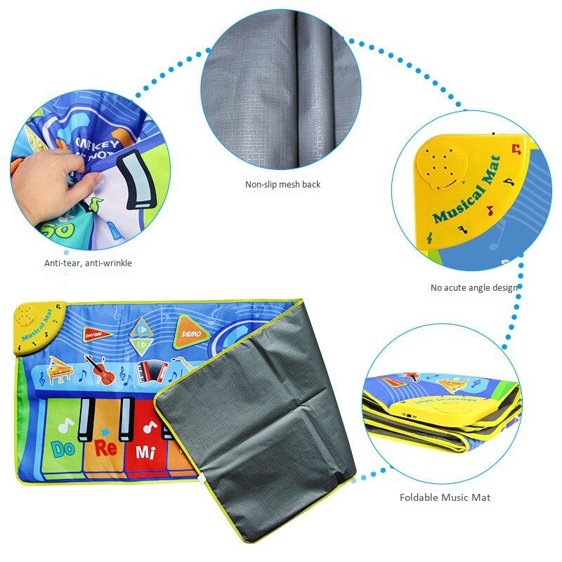 Multifunction Musical Instruments Mat Keyboard Piano Baby Play Mat Educational Toys for Children Kids