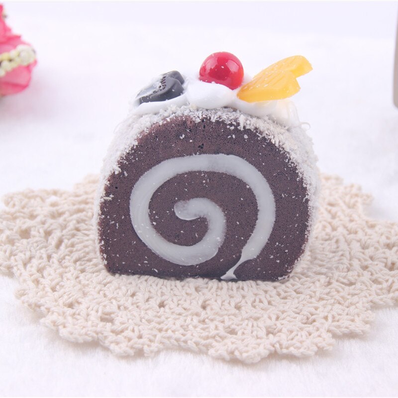 Mskwee squishy jumbo cartoon cakerol langzaam rijzend brood zoet kinderspeelgoed knijpspeelgoed telefoonband squishy speelgoed leuke cake squishies: Bruin