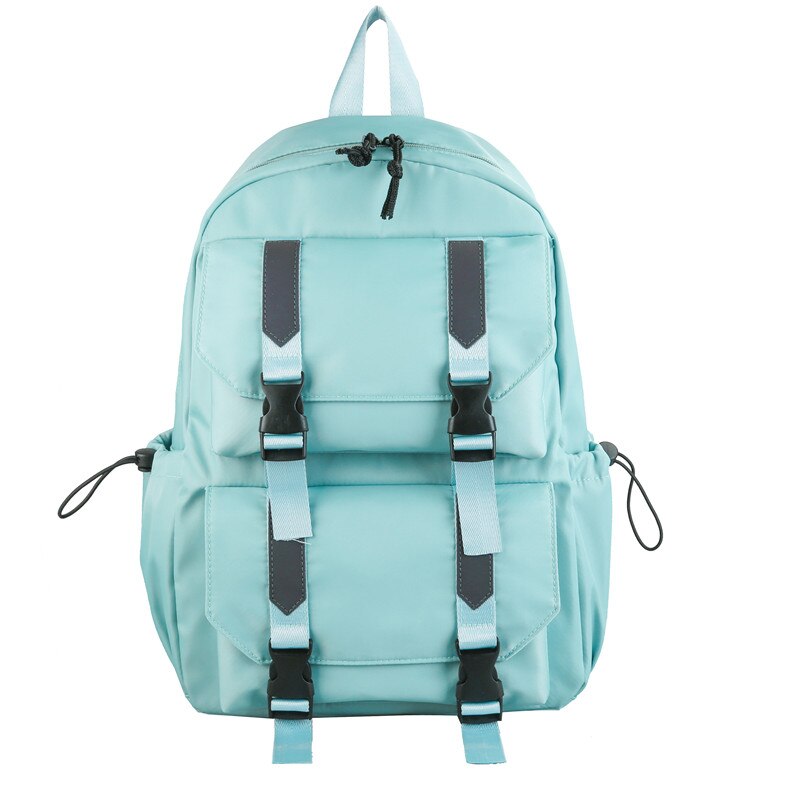 HOCODO Reflective Strip Women Backpack Female Waterproof Nylon Shoulder Bag Multi-Pocket Anti-Theft Backpack Travel Bag: Blue