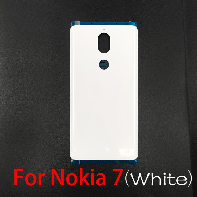 1 Stks/partij Voor Nokia 9/Voor Nokia 7/Voor Nokia 7.1/Voor Nokia 8.1 X7 Vervanging glas Achterdeur Batterij Cover Case: For Nokia 7 white