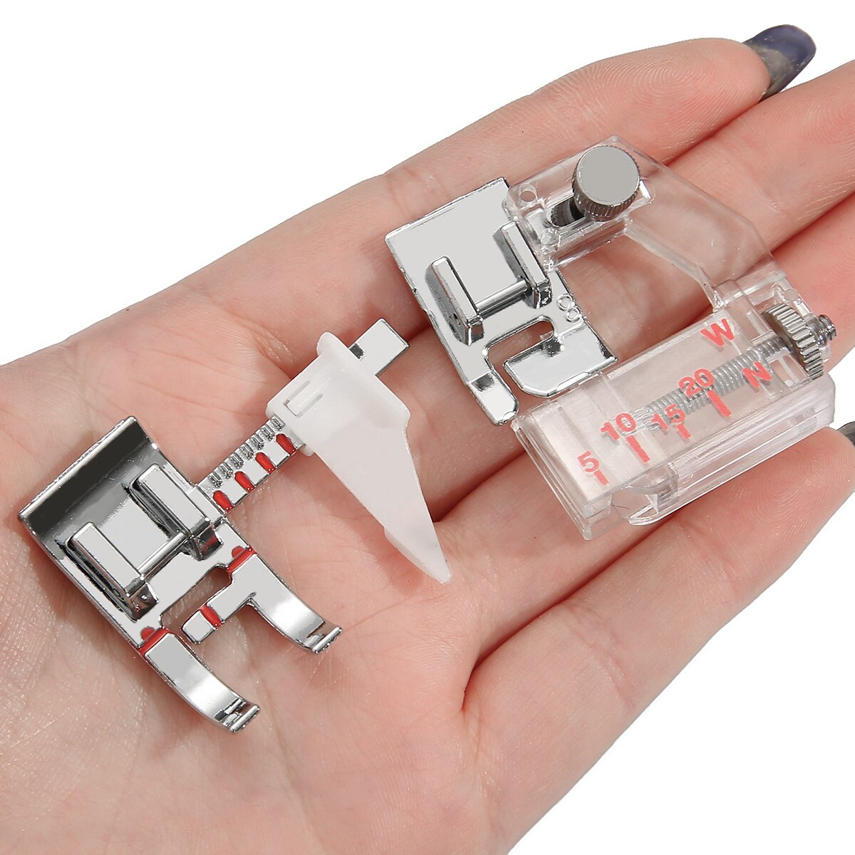 1Pc Sewing Machine accessories Adjustable Guide Presser Foot and Snap-on Adjustable Bias Binder Foot for Brother, Singer 22740-