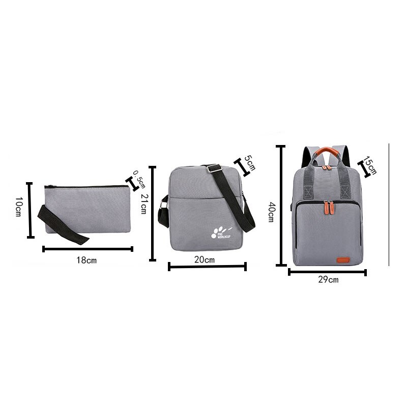 Rucksack drei-stück Koreanische reise schule tasche Tragen-beständig Computer Rucksack USB mittleren schule Schüler schule tasche