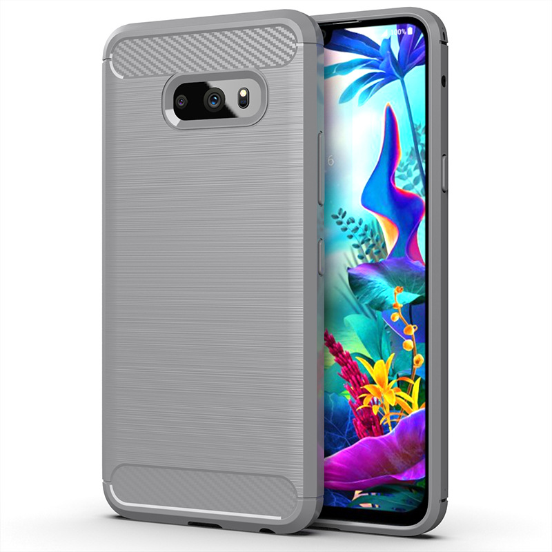 For LG G8X Case Silicone Rugged Armor Soft Cover Case For LG G8X Protective Phone Fundas Coque Cases: Gray