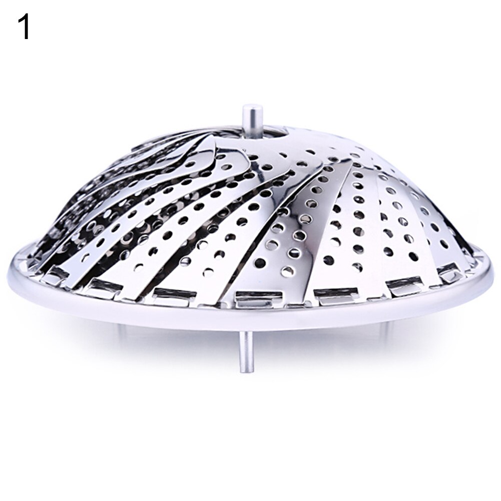 Foldable Mesh Basket Stainless Steel Vegetable Fruit Steamer Punching Food Drain Bowl Basket
