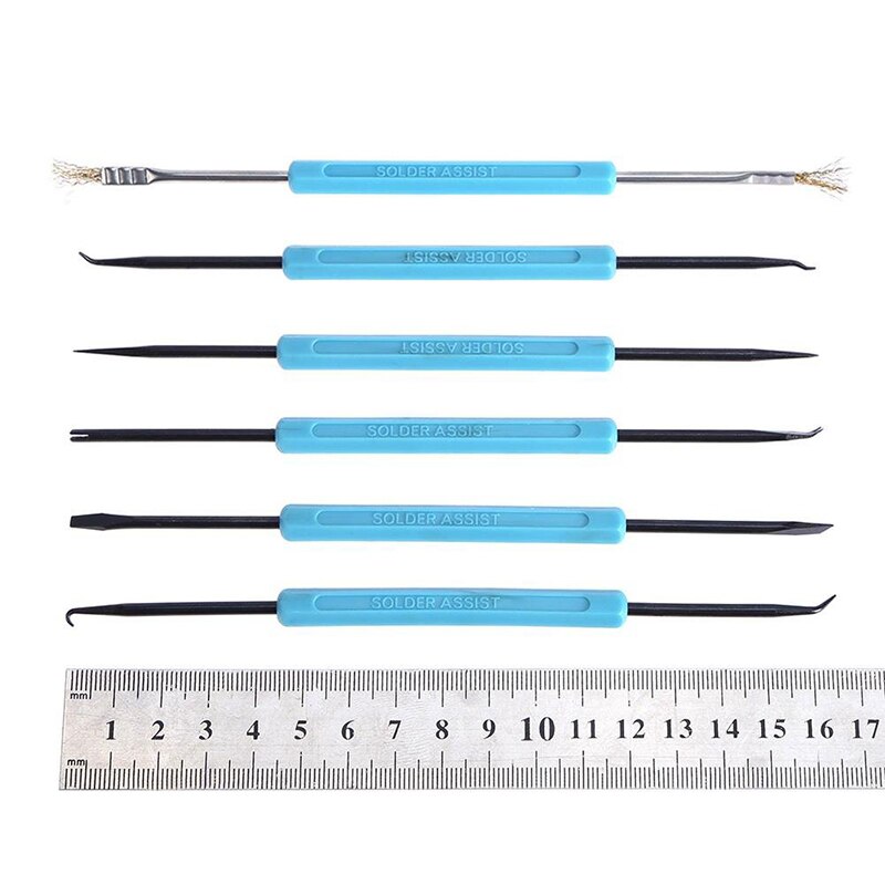 Kit de herramientas de ayuda para desoldar, herramientas auxiliares de soldadura, trabajo de soldadura, asistencia electrónica de calor para molienda, reparación de limpieza de PCB, 6 uds.
