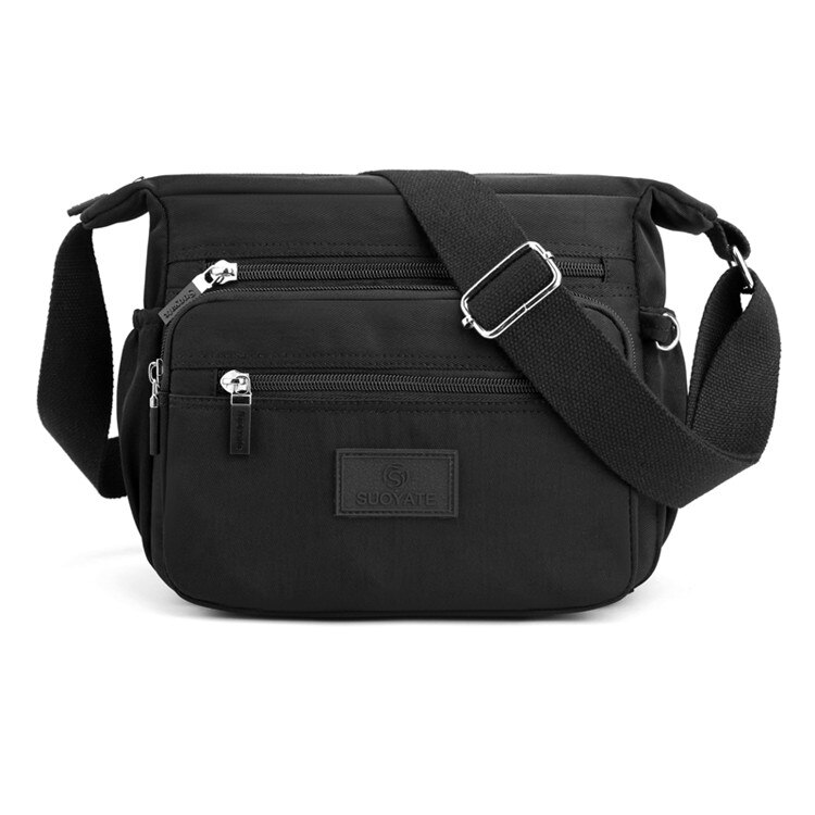 Heißer frauen Schulter tasche Weiblichen Crossbody-tasche Einfache Reise Handtasche Nylon wasserdicht lässig Damen Umhängetasche: Schwarz