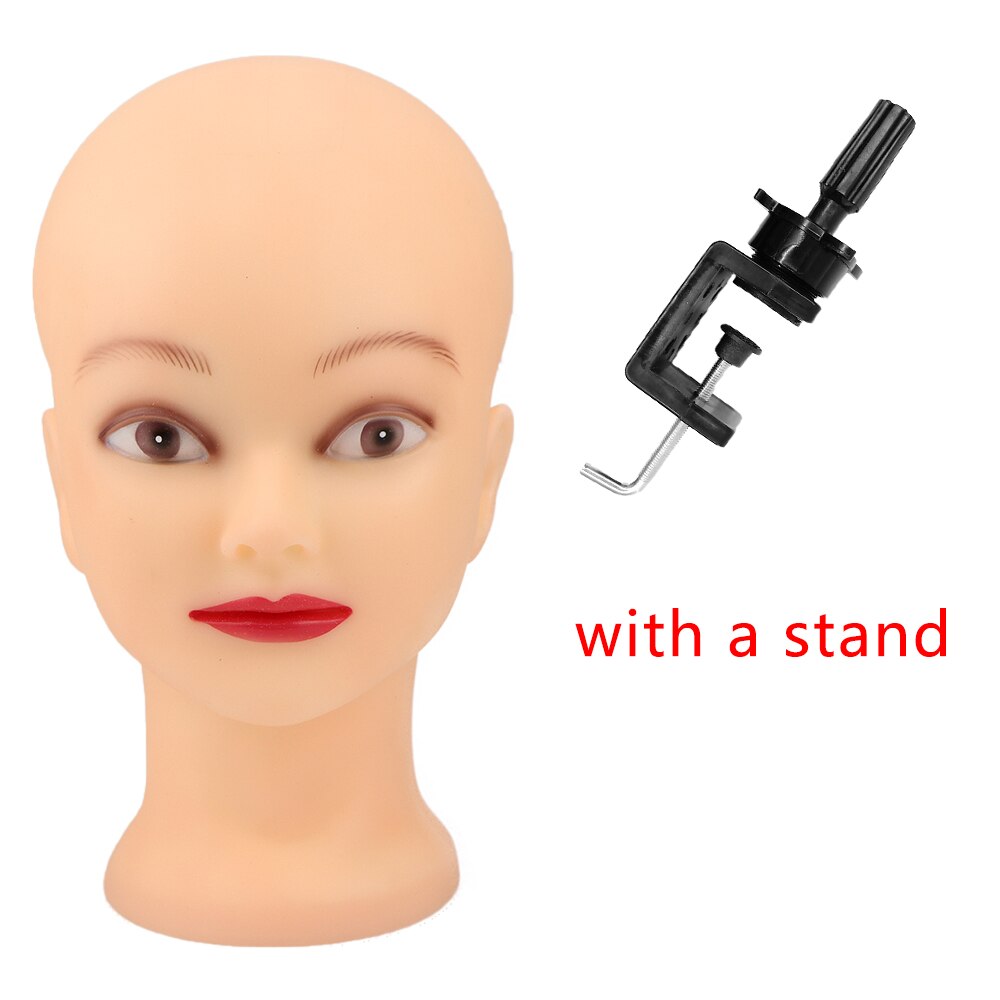SaleProfessional Bald Mannequin Head With Stand Female Manikin Head For Wigs Hats Jewelry For Women Girls: head with stand B