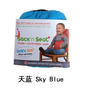 Børnestol babystol rejse foldbar vaskbar spædbarn spisning høj spisebetræk sikkerhedssele fodring tilbehør til babypleje: Himmelblå