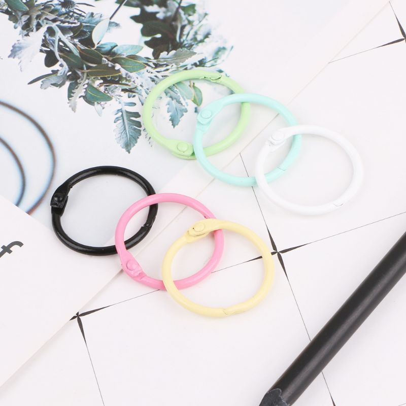 10pcs Metal Loose Leaf Binder Ring Book Hoops DIY Albums School Office Supplies Craft 30mm