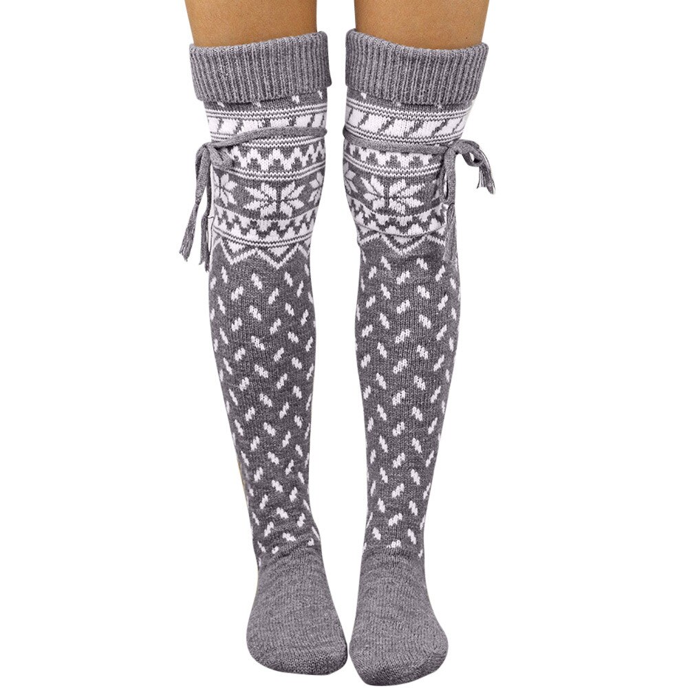 Woman Socks Knee Socks Warm Female Long Stockings Winter Knitted Long Socks Christmas Thigh High Socks For Ladies Girls: GY