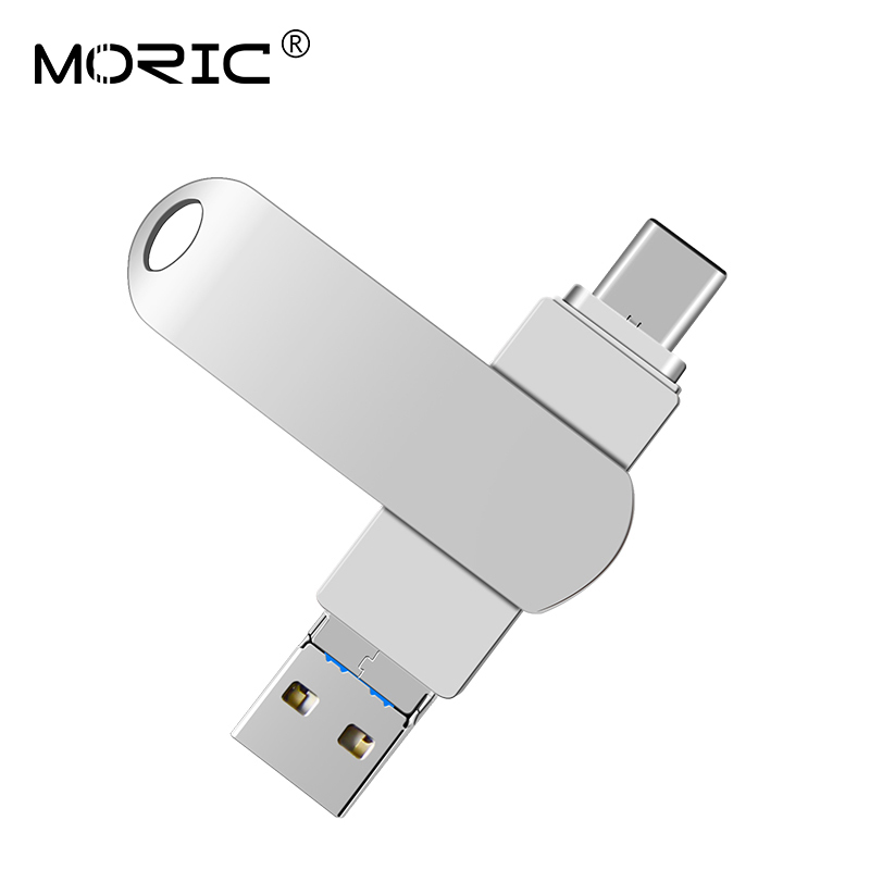 3 in 1 USB 3.0 uディスクメタルフラッシュドライブ,iPhone 11 Pro/11/xs/x/8/7用ライトニングコネクタ: 128GB / silver