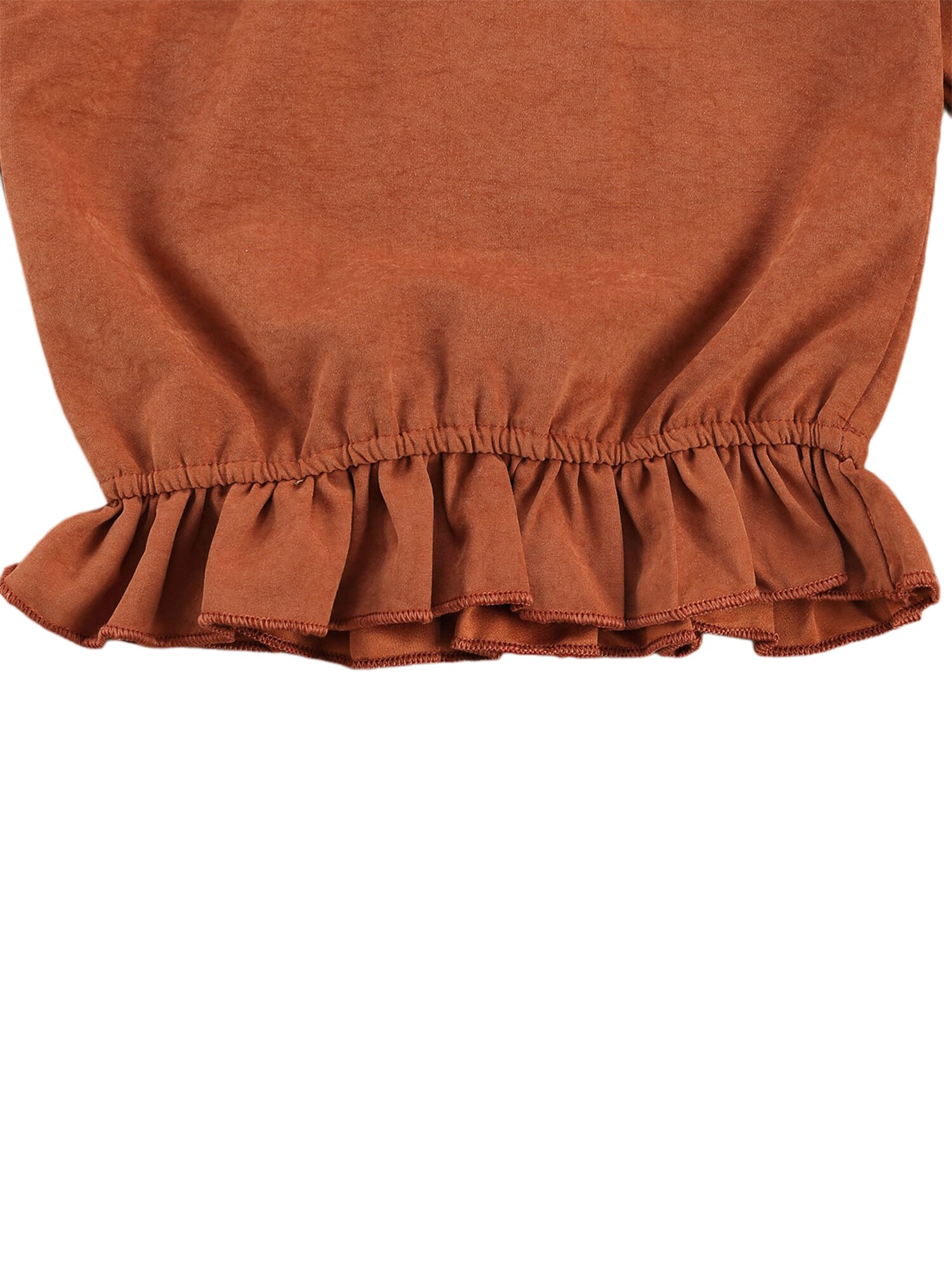 Top para niña pequeña, falda envuelta, Top de manga larga con volantes, decoración con lazo, botones de Metal, medio vestido