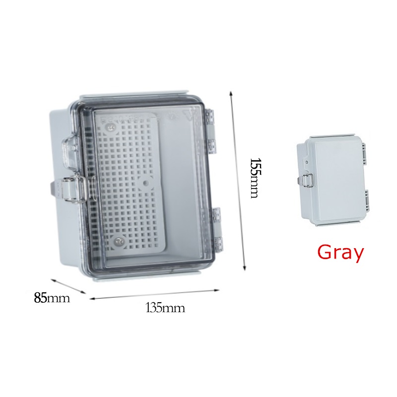 IP67 Waterproof Gray/Transparent Cover Enclosure Juction Box ABS Plastic Outdoor Electronic Instrument Hinge Case: 4XL / Dark Grey