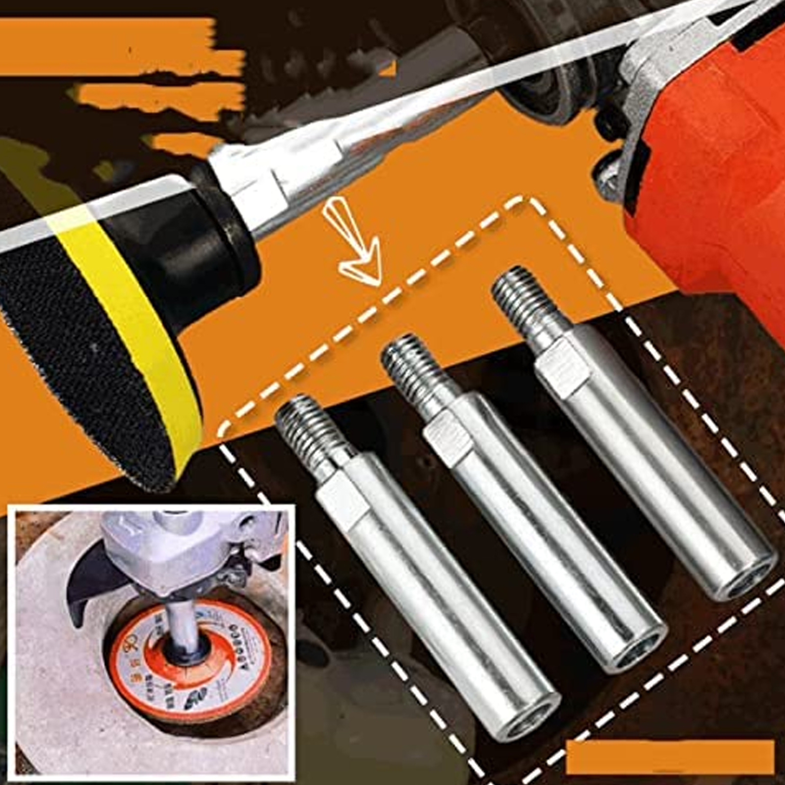 M10 M14 Gewinde Adapter Verlängerung Stange 65-115mm Winkel Schleifer Verlängerung Pleuel Schleifen Verbindung Energie Werkzeug