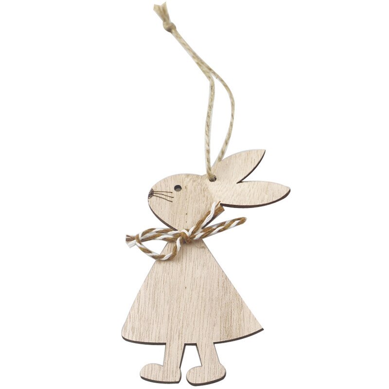 4 sztuk/zestaw 7*11cm wielkanoc królik dekoracje z drewna DIY drewno wiszące rzemiosło Słodki królik wielkanoc ozdoby zaopatrzenie solidny rzemiosła drewna: 4szt styl A