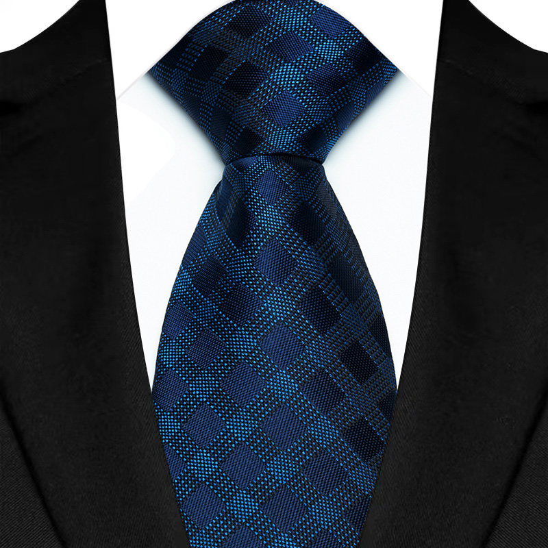 Corbata de lujo de 8CM para hombre, Color azul marino, rayas de puntos, corbata sólida para hombre, novio, corbata tejida de Jacquard para de boda de negocios: Beige