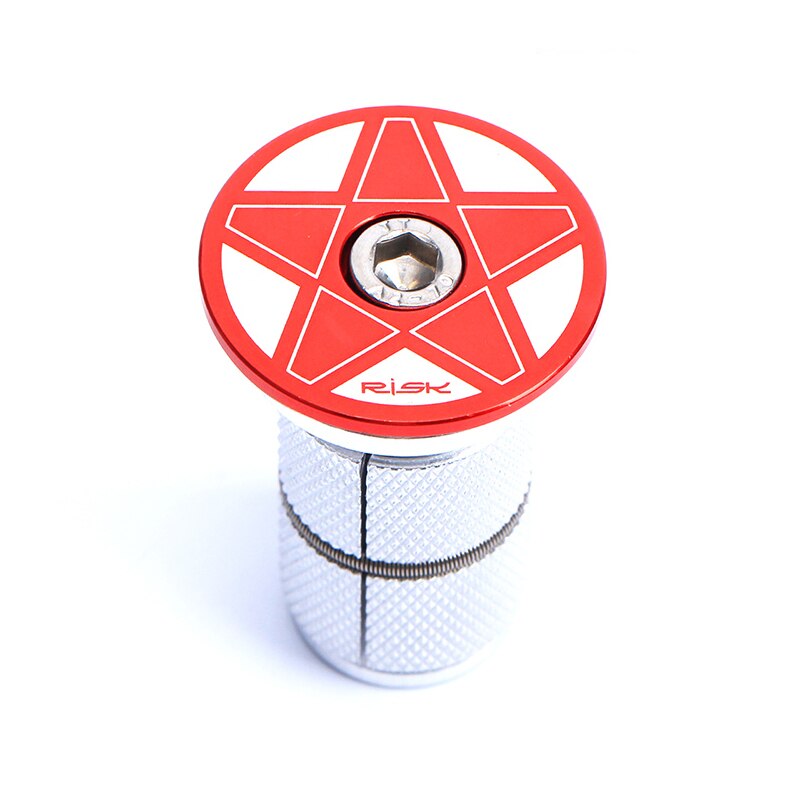 Fiets Vorkbuis Headset Stem Richter Ster Moer Expander Expanding Moer Compressie Compressor Plug Met Bout & Top Cap: Red Set