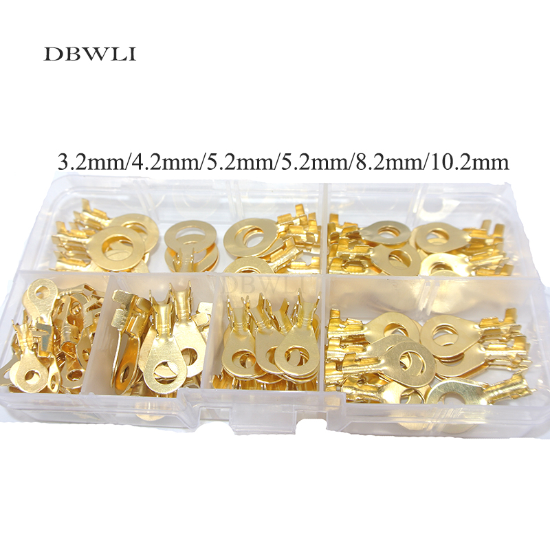 150 PCS Ring Lugs Ring Ogen Copper Crimp Kabel Connector M3/M4/M5/M6/M8/ m10 Assortiment Kit voor elektrische draad auto/auto