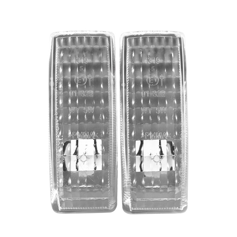 2Pcs Car Fender Turn Signal Light Indicator Repeater Lamp Cover White for Mercedes Benz W124 R129 W140 W202 W201