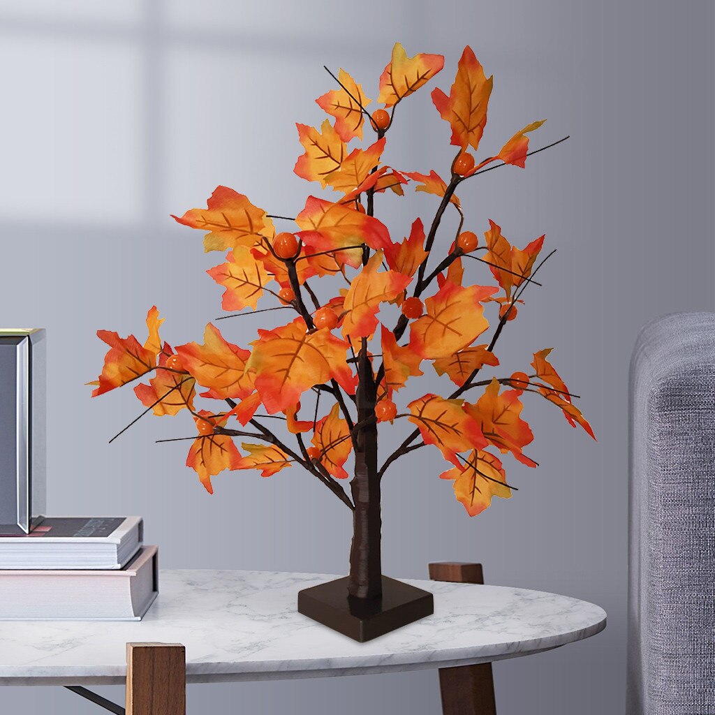 Star 24 Led Tabletop Lighted Maple Tree Battery Operated, Thanksgiving
