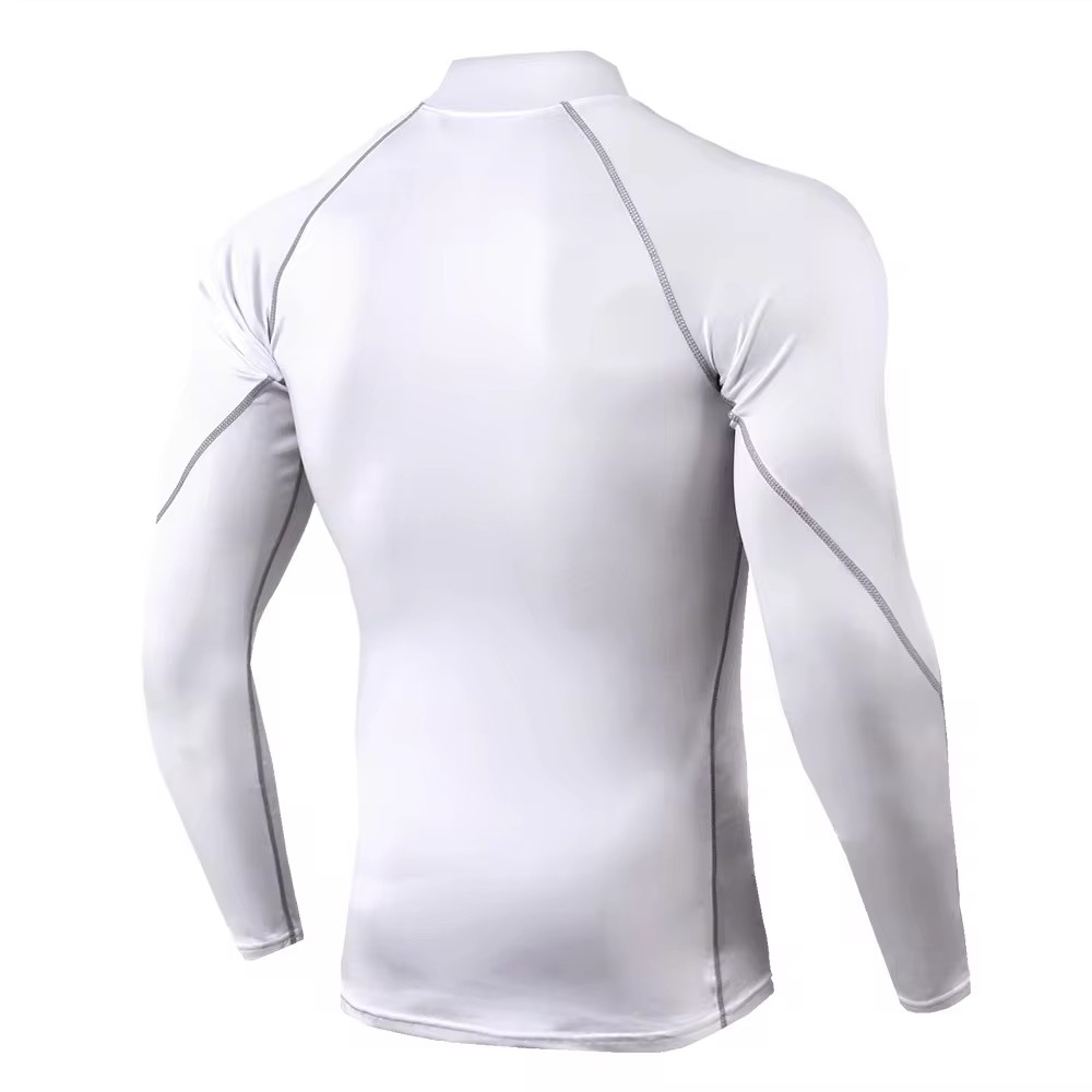 Men's Workout Compression Shirt Turtleneck Long Sleeve Rash Guard Gym Base Layer Athletic Undershirt Gear Sports Shirt