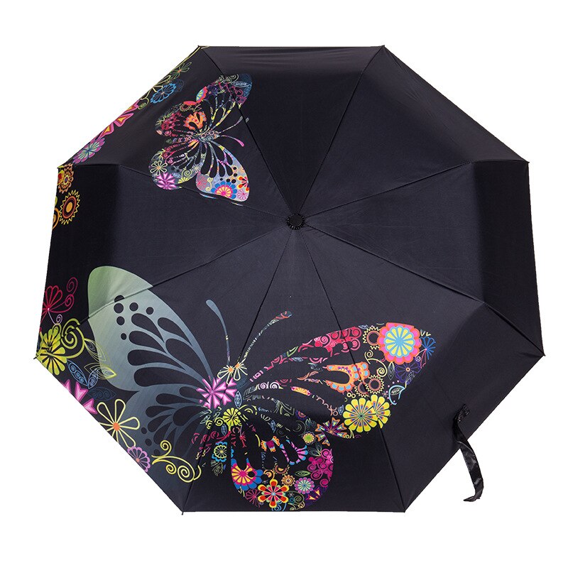 Mode Zon Regen Dames Paraplu Vouwen Anti-Uv Parasol Voor Vrouwen Winddicht Creatieve Originele Vlinder Vrouwelijke Paraplu