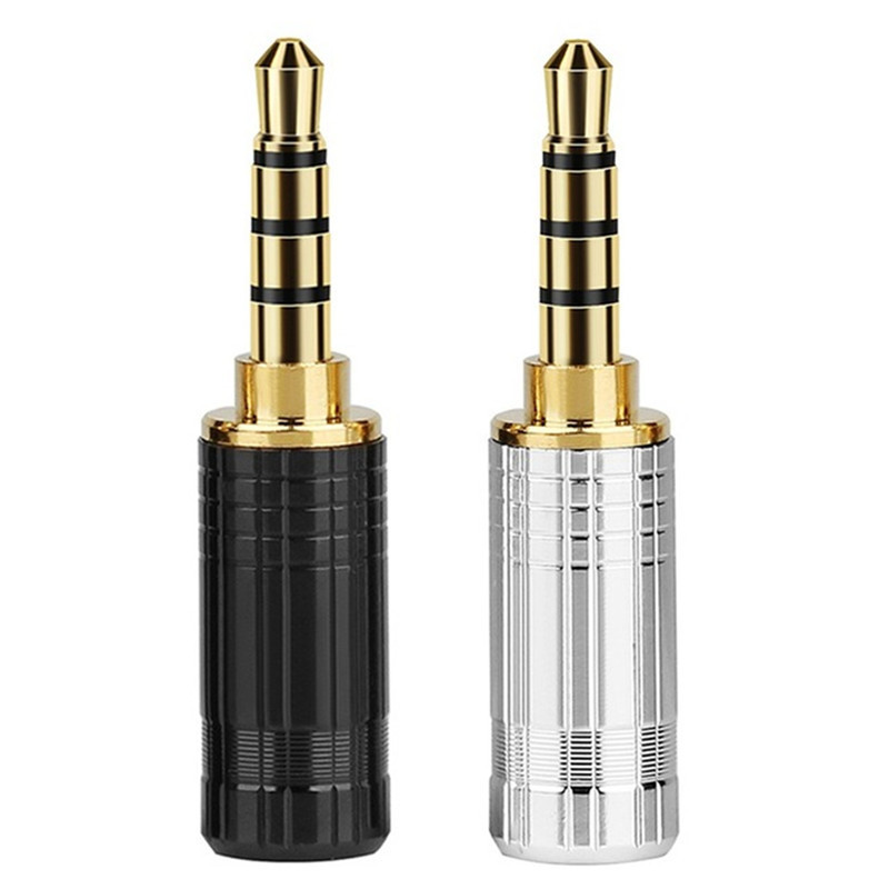 2/10/50 Uds enchufe de auriculares de 3,5mm Jack 4 polos estéreo de alta fidelidad 3,5mm adaptador de Audio para auriculares de 6,2mm de alambre de soldadura conector de sedal